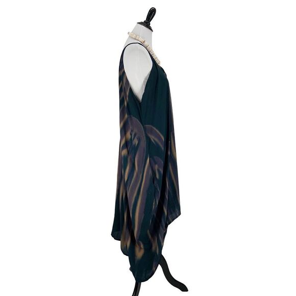 Handkerchief Dress V-Neck V-Back with Pockets Beach To Boardwalk Rayon One Size - Picture 9 of 11